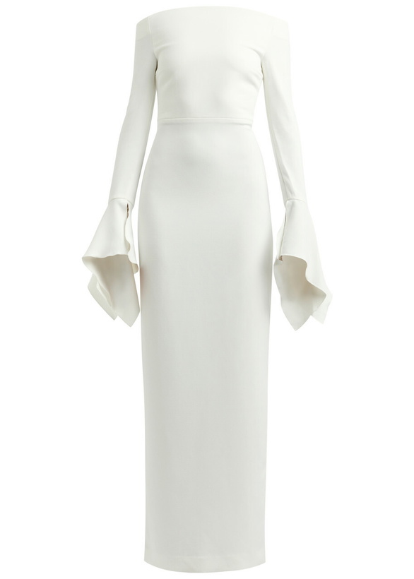 Photo: Solace London Amalie Off-the-shoulder Crepe Gown Cream