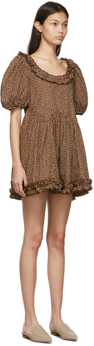 sandy liang brown dress Sandy Liang Hague Sweater Dress in Brown