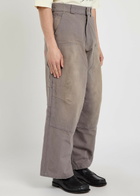 Willy Chavarria Stockton Double-knee Wide-leg Cotton Cargo Trousers Grey