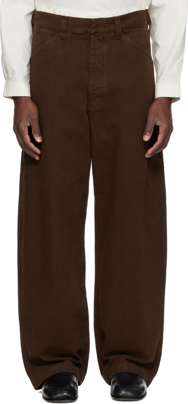 Photo: LEMAIRE Brown Oversized Workwear Jeans
