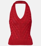 Ralph Lauren Collection Cable-knit halterneck silk top