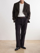 Slowear - Double-Breasted Wool-Blend Plush Coat - Brown