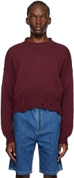 Marni Burgundy Cropped Sweater