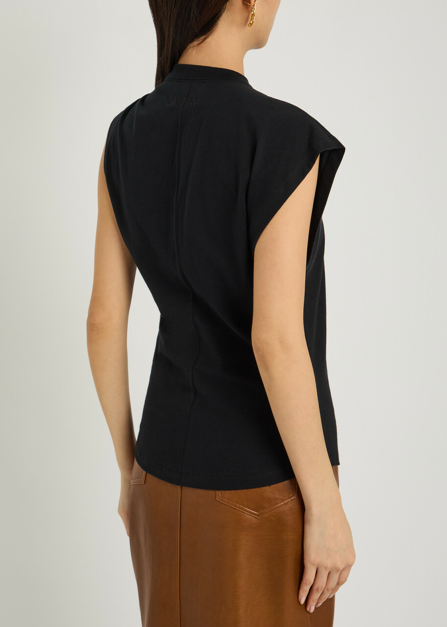Isabel Marant Nayda Twisted Cotton T-shirt Black