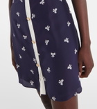 Alessandra Rich Bow-detail polka-dot silk minidress