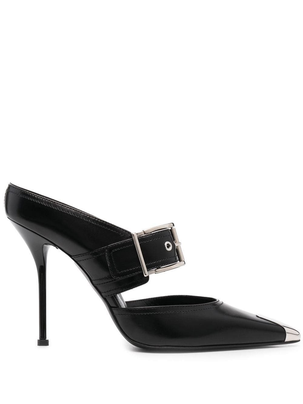 ALEXANDER MCQUEEN - Leather Metallic-toe Cap Pumps Alexander McQueen