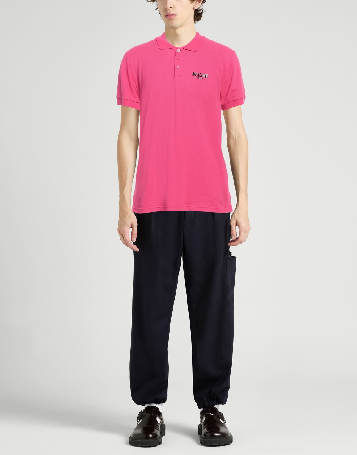 Moschino Mens Polo shirt Fuchsia
