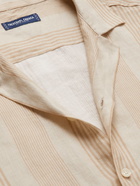 Frescobol Carioca - Roberto Camp-Collar Striped Linen Shirt - Neutrals