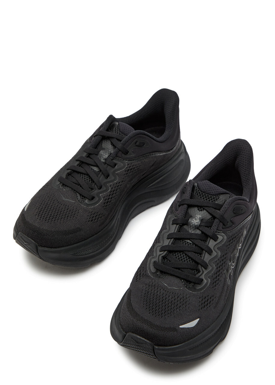Hoka Bondi 9 Jacquard Mesh-knit Sneakers Black