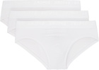 SKIMS Three-Pack White SKIMS Stretch Briefs