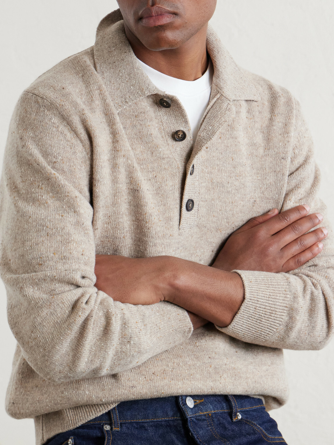 Eleventy - Wool Polo Sweater - Neutrals