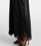 Nina Ricci Gathered sheer silk maxi dress