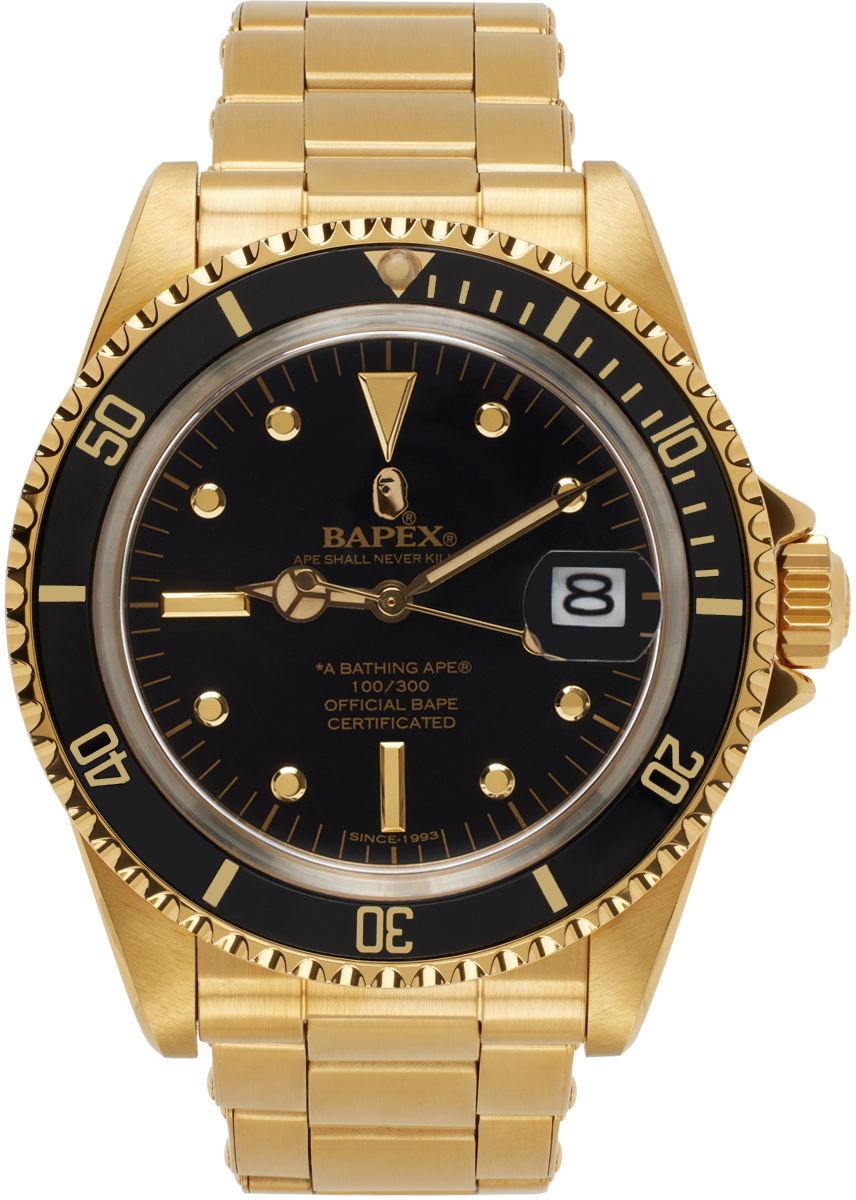BAPE Gold & Black Classic Type 1 Watch A Bathing Ape