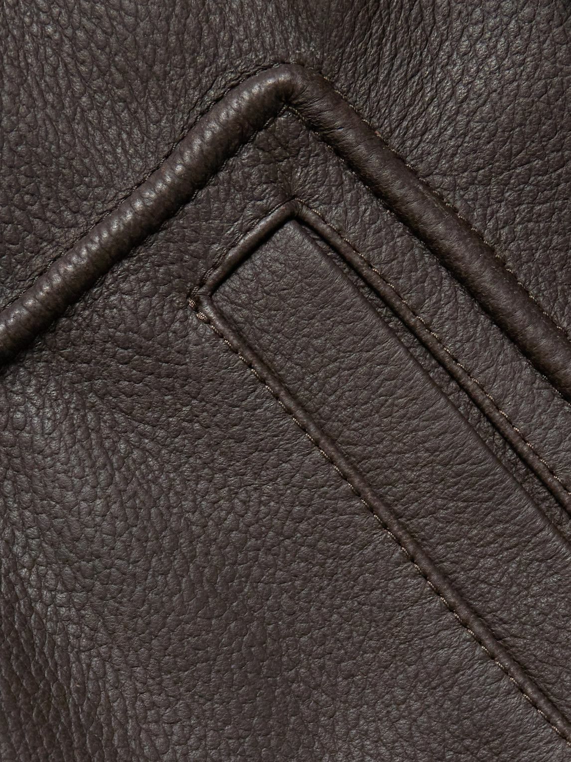 Kingsman - Padded Full-Grain Leather Jacket - Brown
