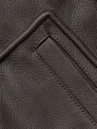Kingsman - Padded Full-Grain Leather Jacket - Brown