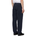 Blue Blue Japan Navy Corduroy One Tuck Baggy Trousers