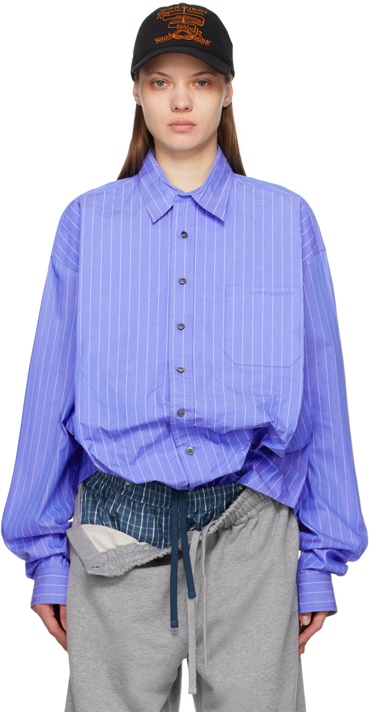 Y/Project Blue Scrunched Shirt Y/Project