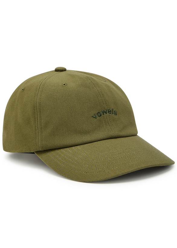 Photo: Vowels Logo-embroidered Cotton cap - Olive - One Size