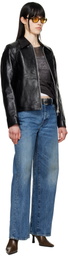 OUR LEGACY Black Mini Leather Jacket