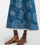Alémais Lucky printed linen midi dress