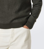 Incotex Ribbed-knit virgin wool half-zip sweater