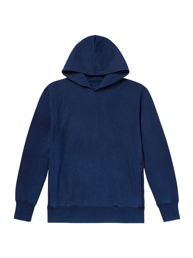 Photo: Blue Blue Japan - Indigo-Dyed Organic Cotton-Jersey Hoodie - Blue