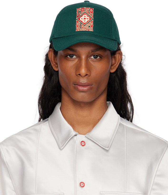 Photo: Casablanca Green Gothic Logo Cap