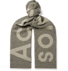 Acne Studios - Toronty Logo-Jacquard Wool-Blend Scarf - Gray