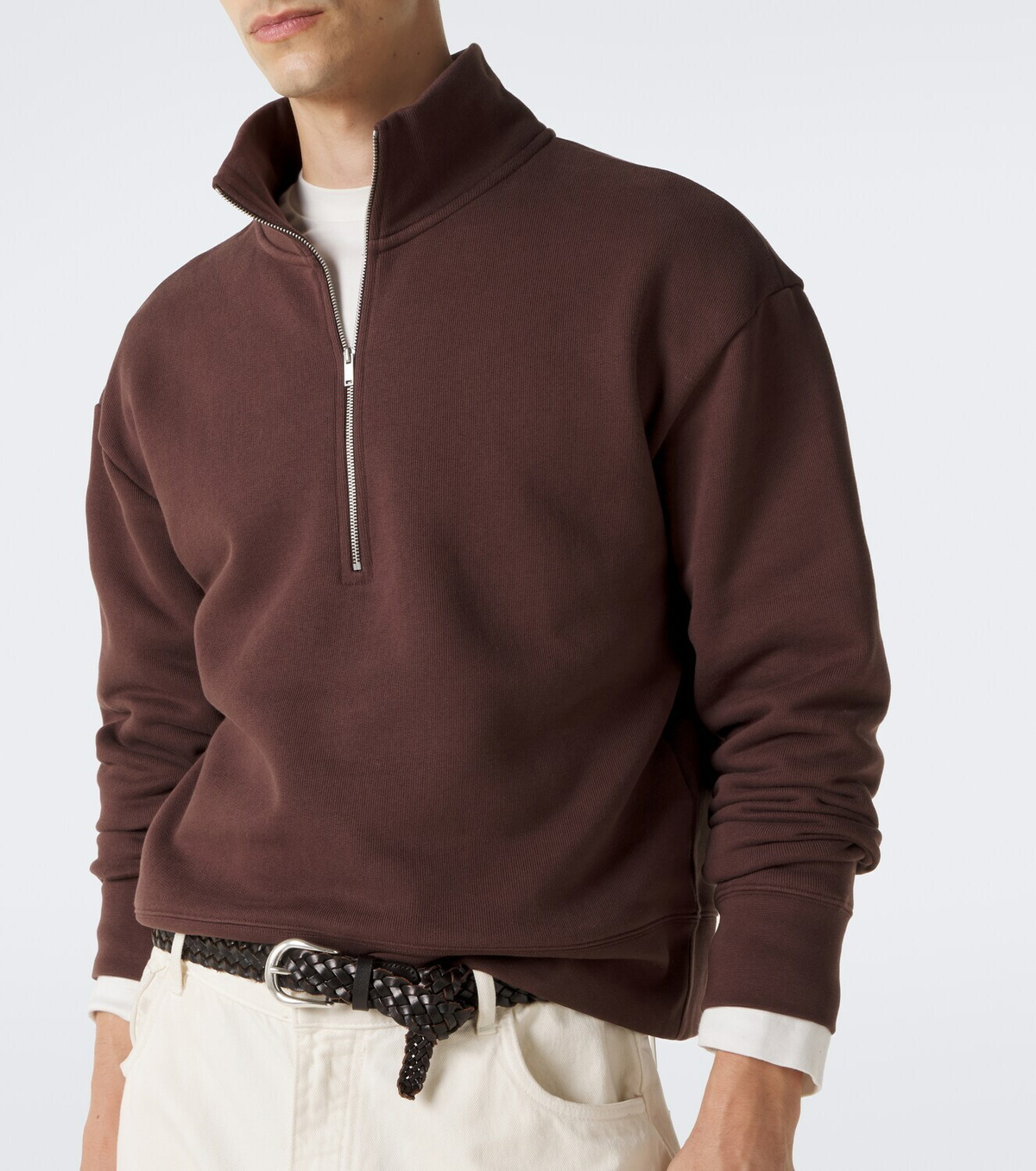 Studio Nicholson Cotton jersey half-zip sweatshirt