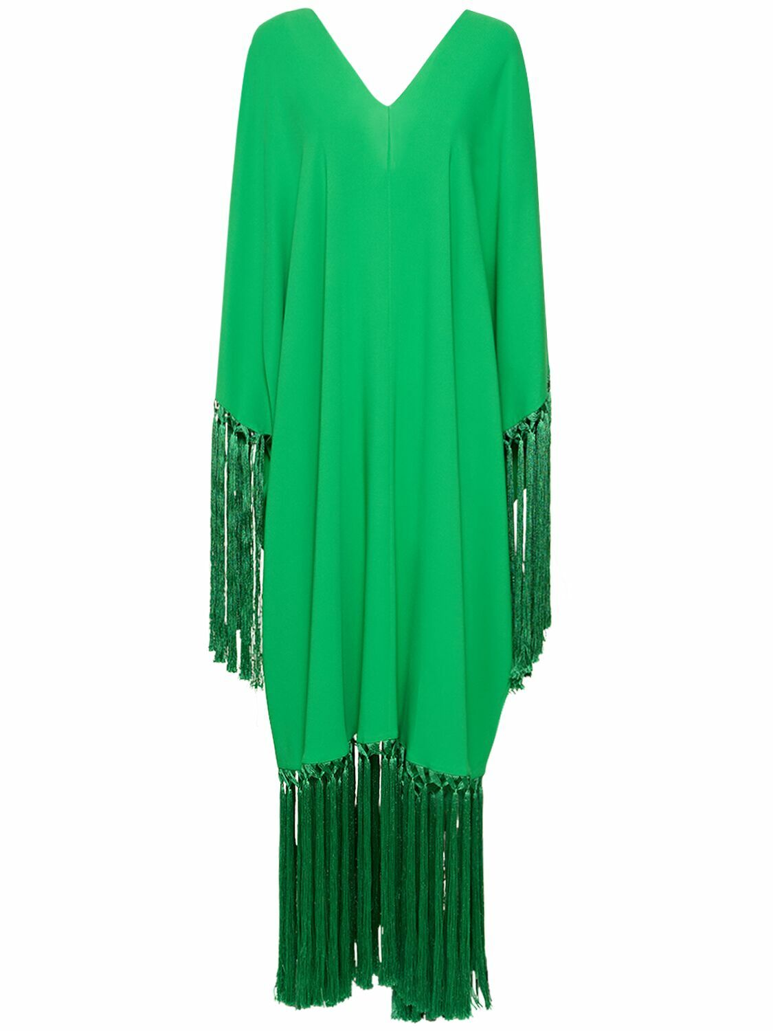 OSCAR DE LA RENTA - Fringed Silk Cady Long Kaftan Dress Oscar de la Renta OSCAR DE LA RENTA - Fringed Silk Cady Long Kaftan Dress Oscar de la Renta