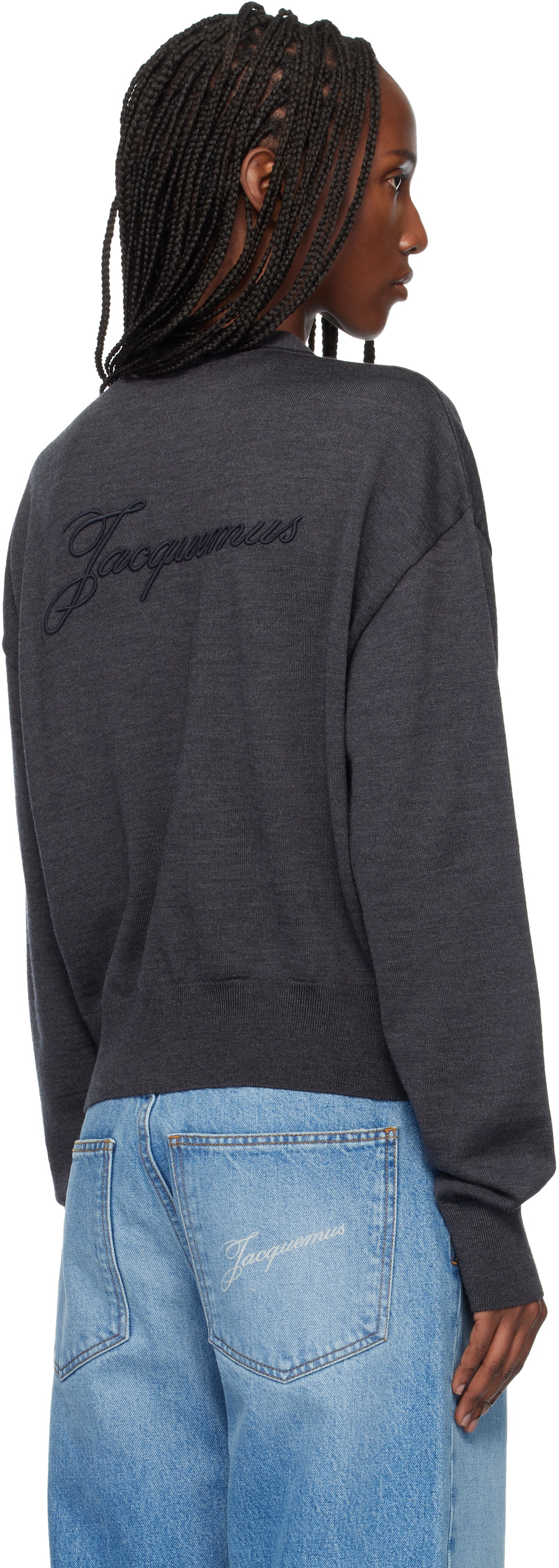 JACQUEMUS Gray 'Le Cardigan Brode' Cardigan
