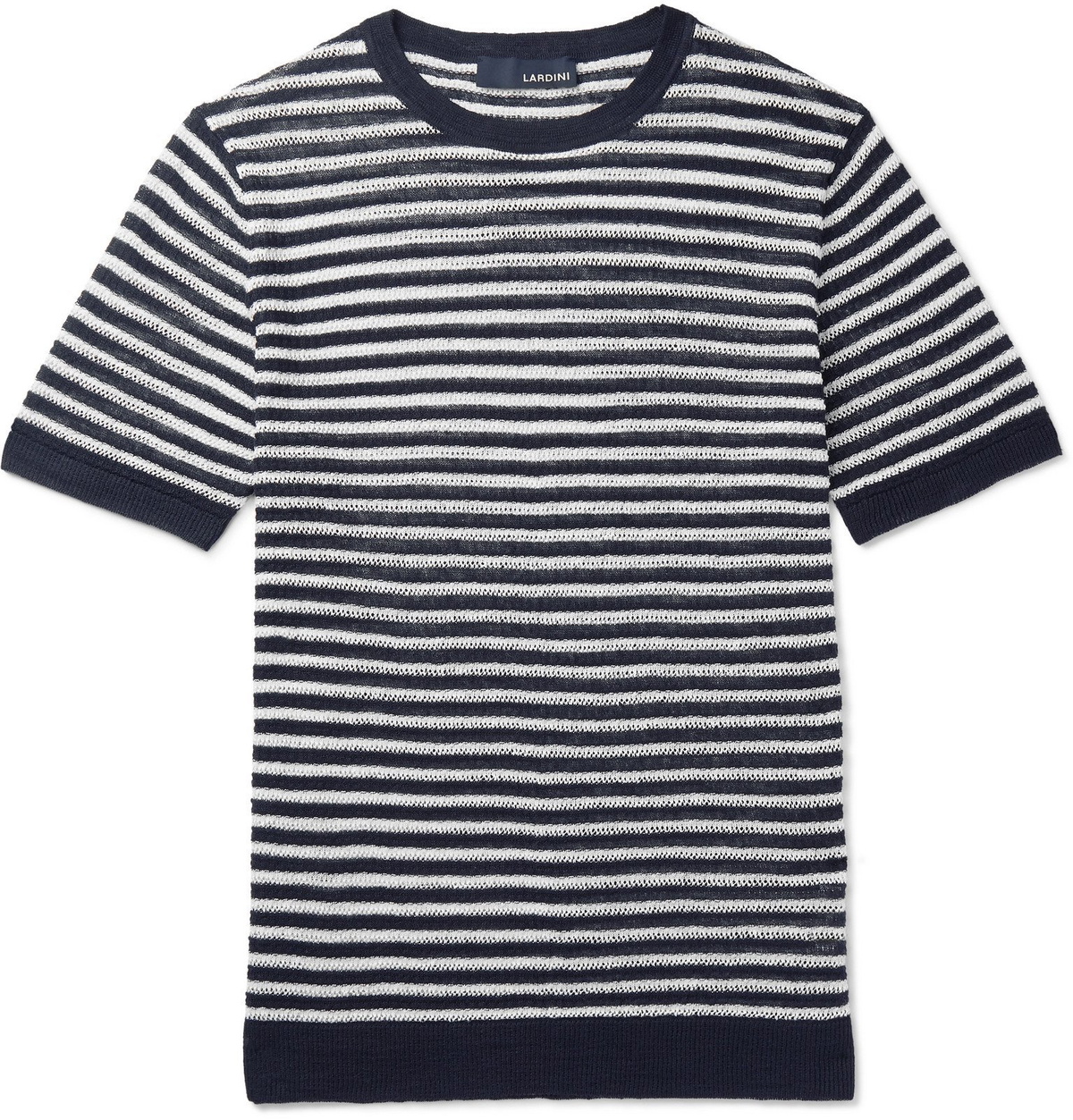 Lardini - Slim-Fit Striped Linen T-Shirt - Blue Lardini