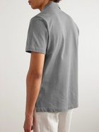 Stòffa - Camp-Collar Cotton-Piqué Shirt - Gray