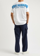 True Religion Logo-print Cotton T-shirt White And Blue