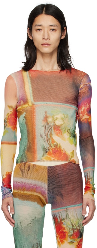 Photo: Jean Paul Gaultier Multicolor Scarf Long Sleeve T-Shirt