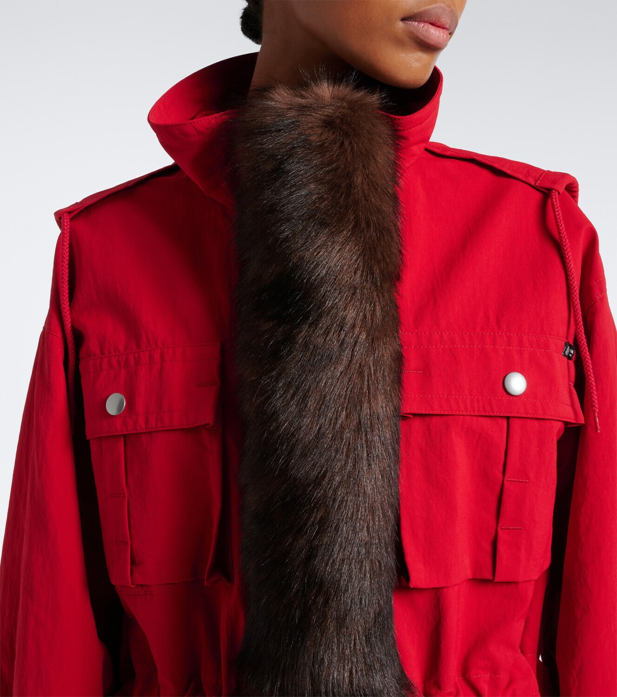 Prada Shearling-trimmed technical parka
