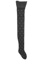 Ganni Butterfly Logo Glittered Tights Black