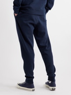 Oliver Spencer Loungewear - Slim-Fit Tapered Ribbed Recycled Cotton-Jersey Sweatpants - Blue