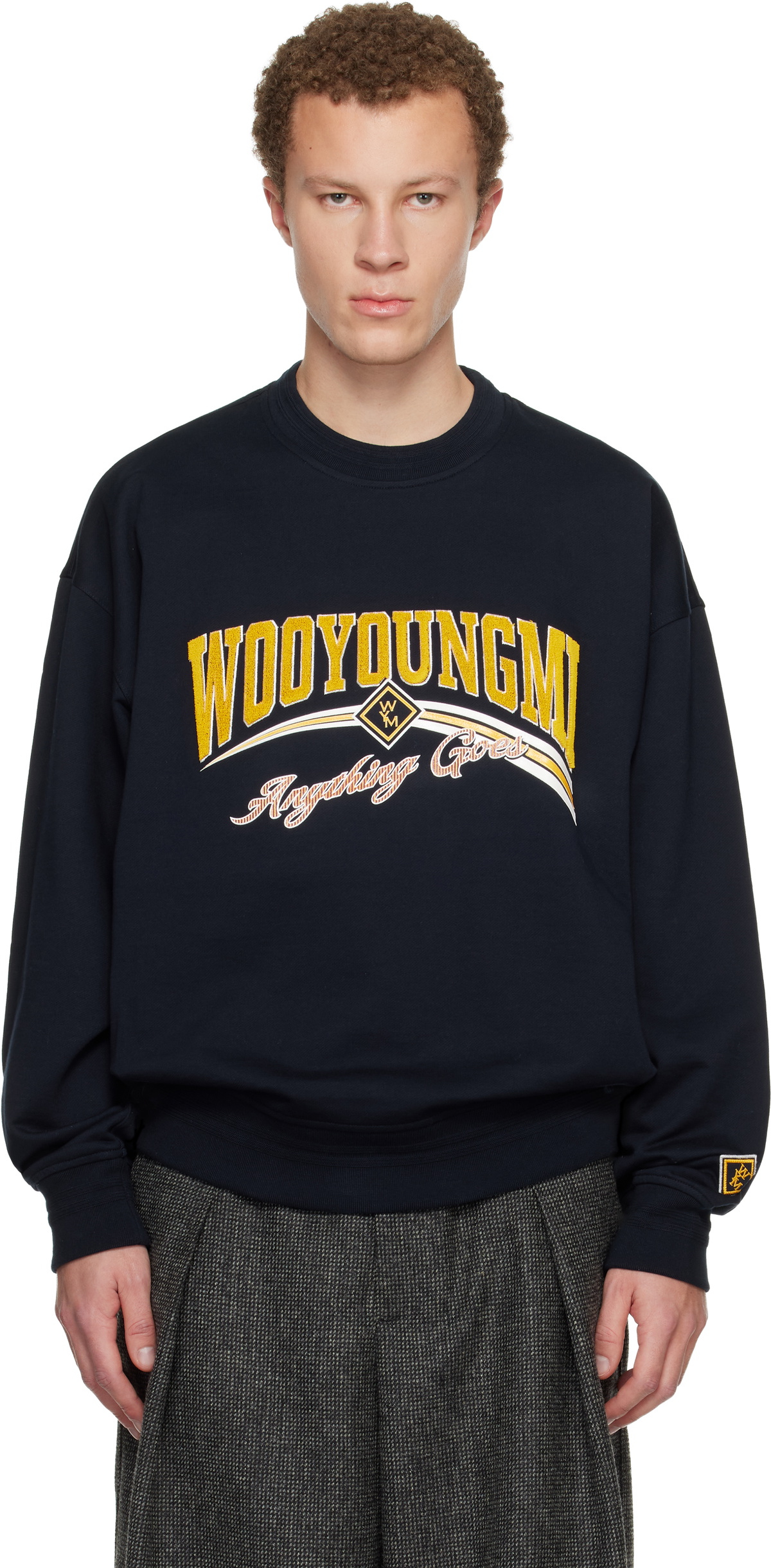 WOOYOUNGMI Navy Lenticular Logo Sweatshirt