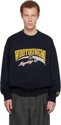 WOOYOUNGMI Navy Lenticular Logo Sweatshirt