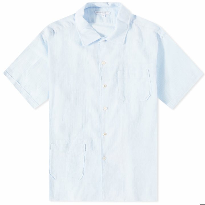 Photo: Engineered Garments Men's Camp Shirt in Light Blue Cotton Crepe