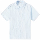 Engineered Garments Men's Camp Shirt in Light Blue Cotton Crepe
