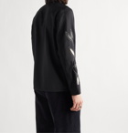 OUR LEGACY - Leather-Appliquéd Embroidered Wool Shirt - Black
