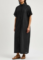 Matteau Cotton and Silk-blend Shirt Dress Black