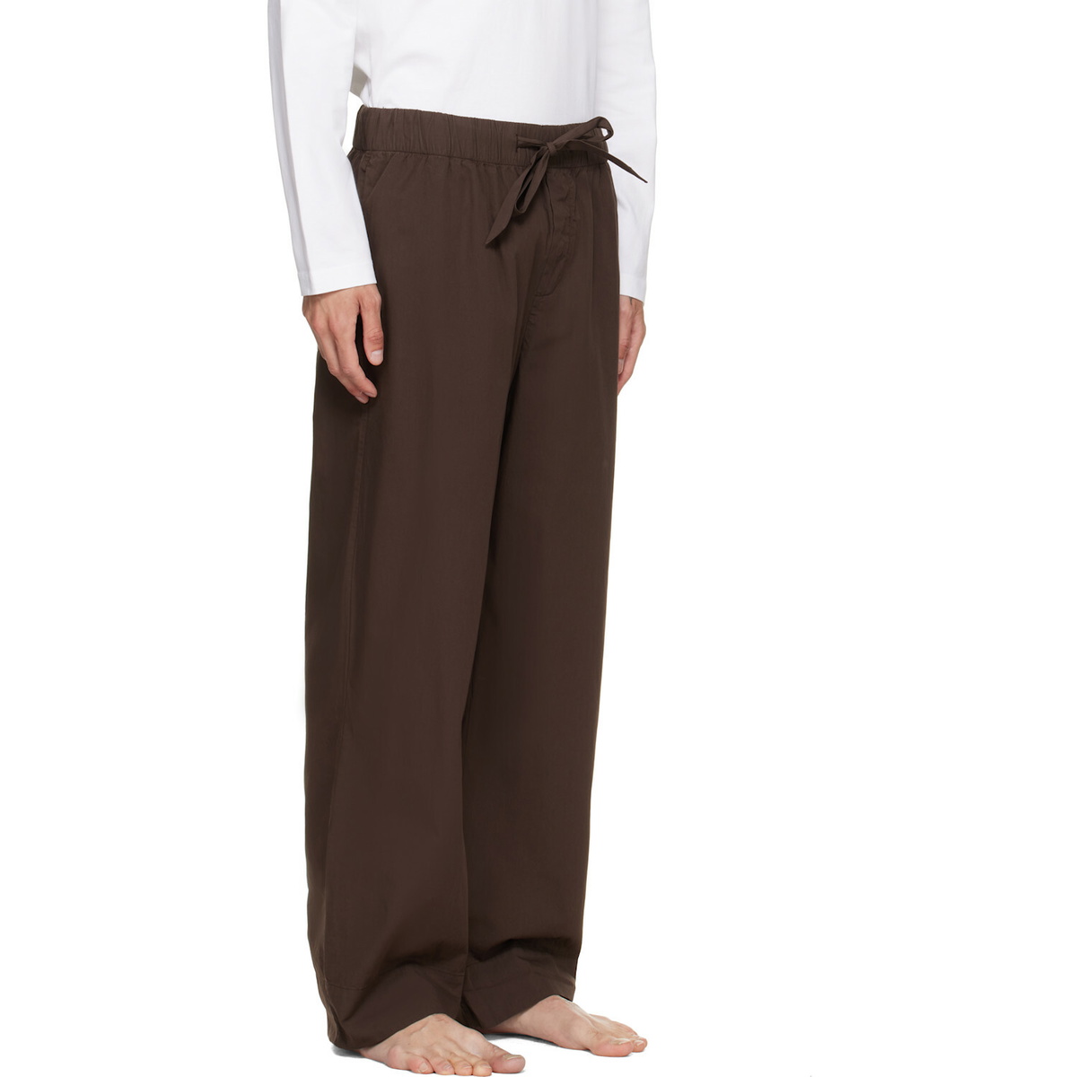 Tekla Brown Poplin Pyjama Pants