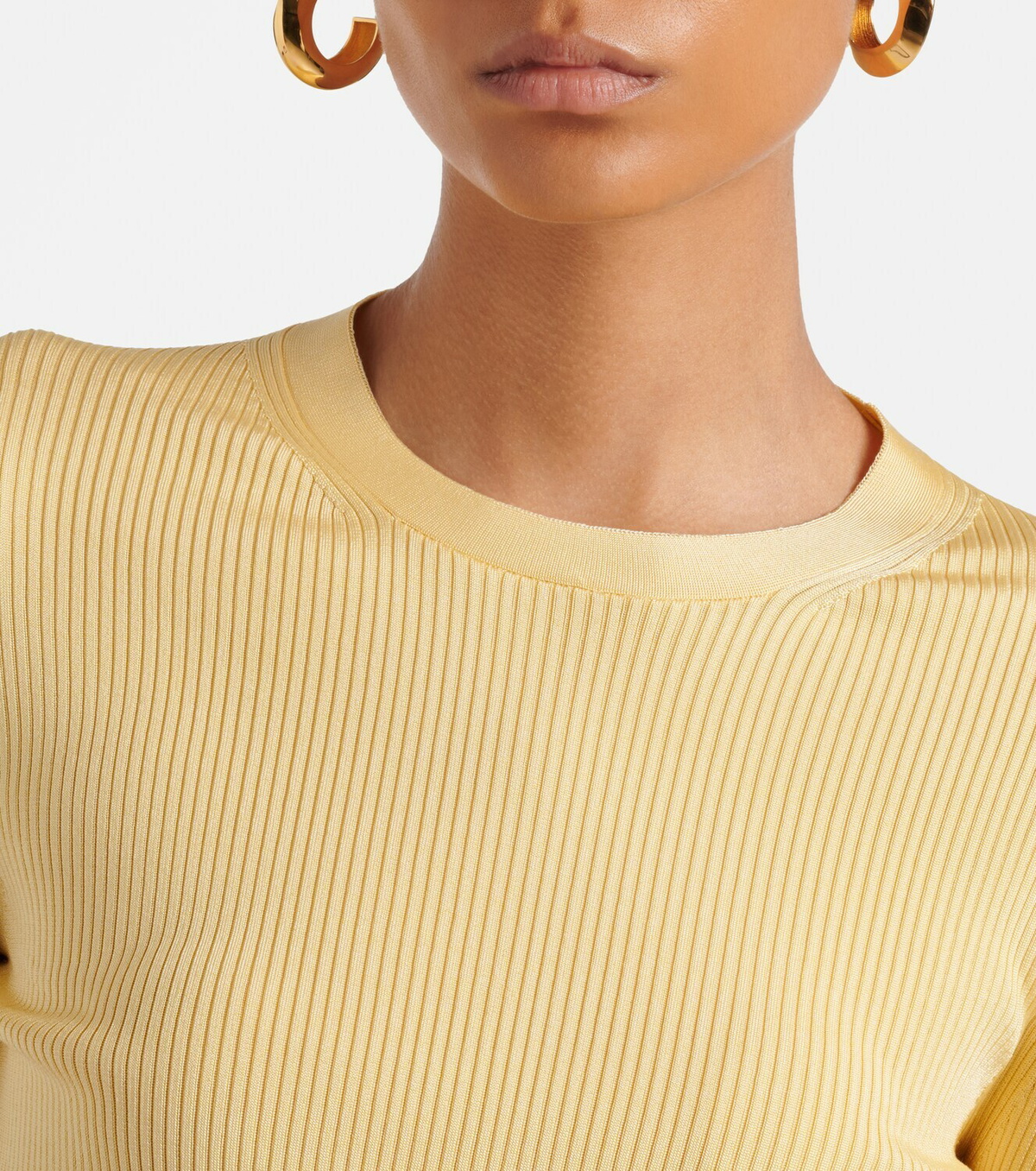 Alaïa RIbbed-knit silk-blend top