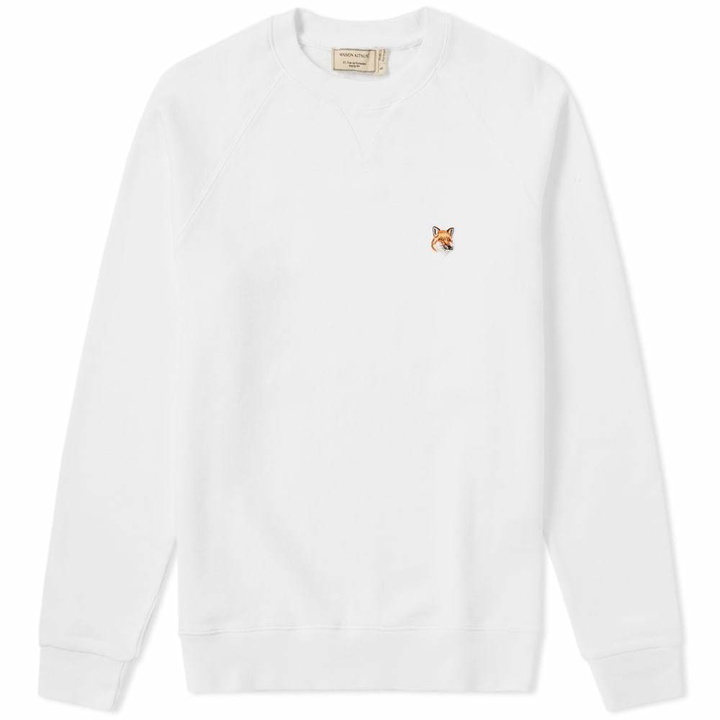 Photo: Maison Kitsun&eacute; Fox Head Patch Crew Sweat White