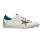 Golden Goose White and Blue Superstar Sneaker