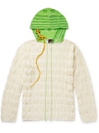 LOEWE - Paula's Ibiza Embellished Crocheted Cotton Hoodie - Neutrals
