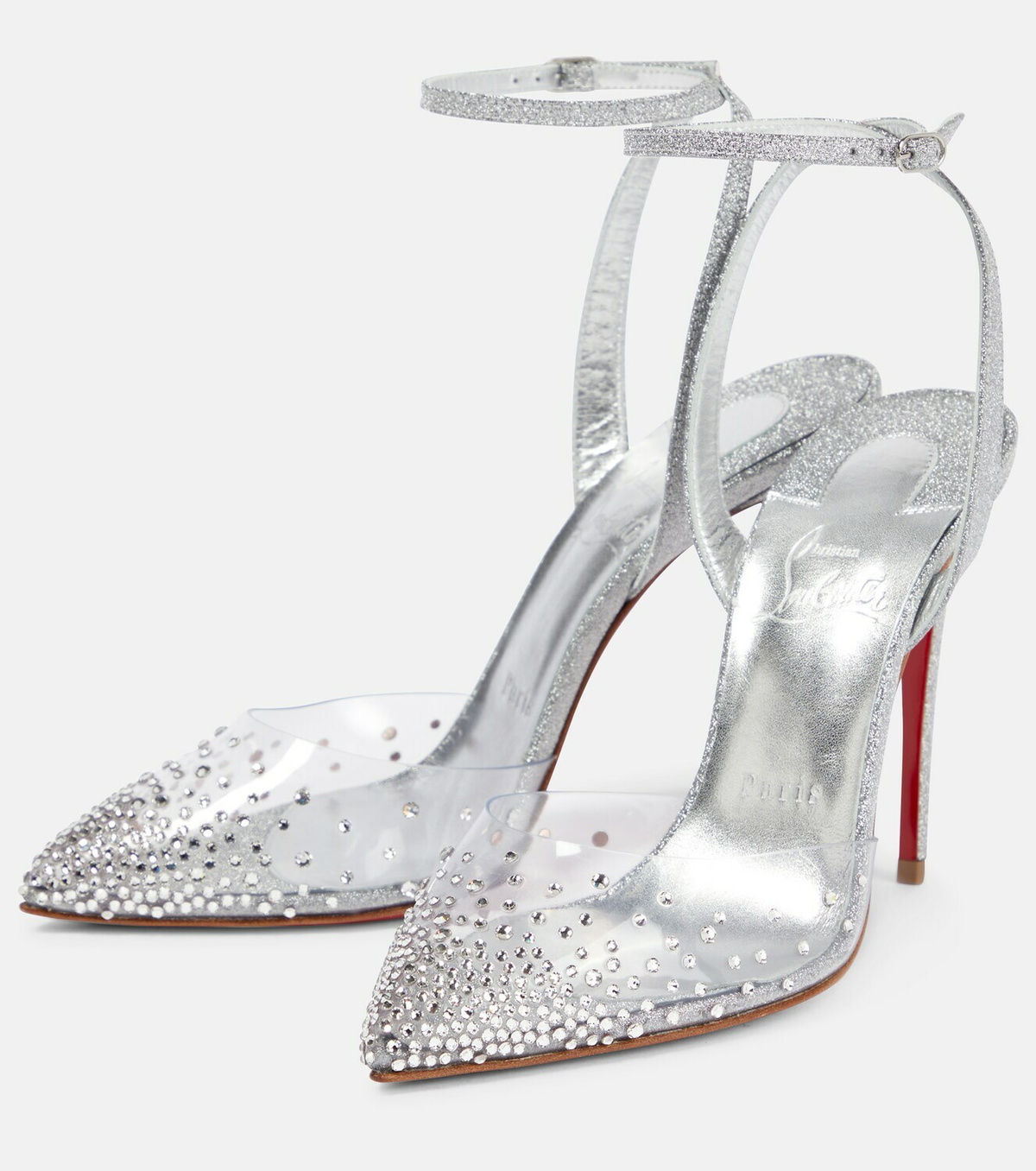 Christian Louboutin - Spikaqueen embellished PVC pumps